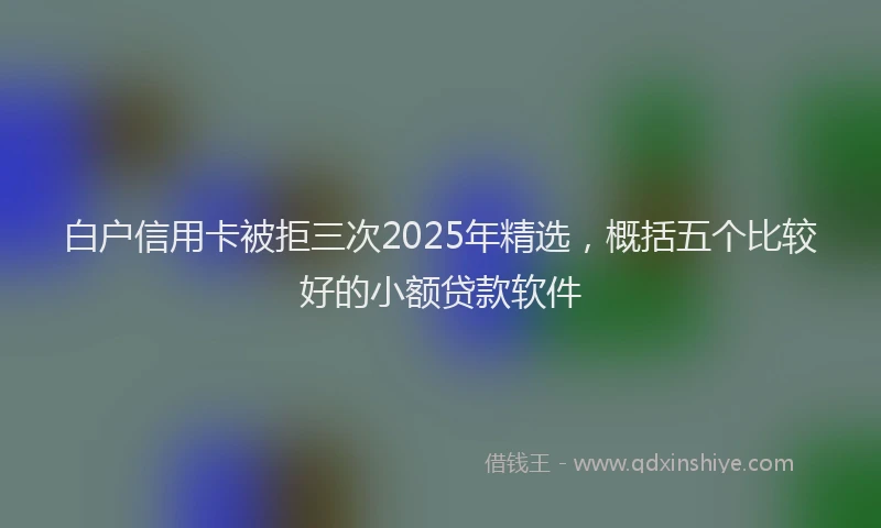 白户信用卡被拒三次2025年精选，概括五个比较好的小额贷款软件