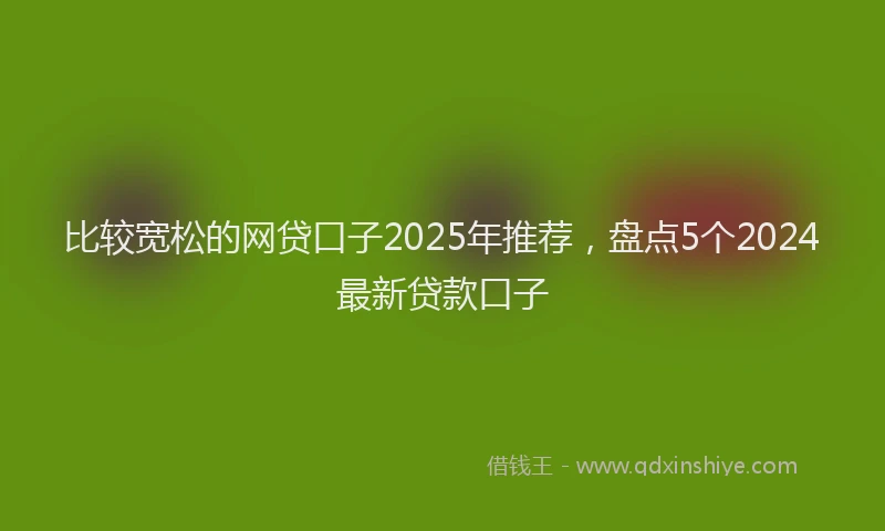 比较宽松的网贷口子2025年推荐，盘点5个2024最新贷款口子