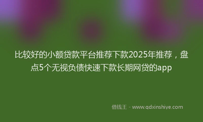 比较好的小额贷款平台推荐下款2025年推荐，盘点5个无视负债快速下款长期网贷的app