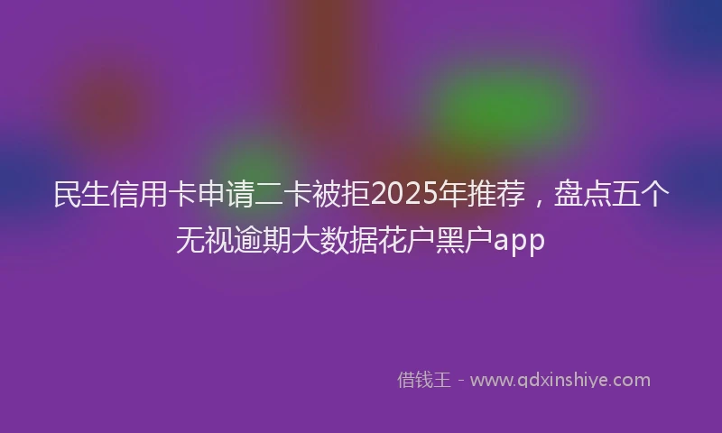 民生信用卡申请二卡被拒2025年推荐，盘点五个无视逾期大数据花户黑户app