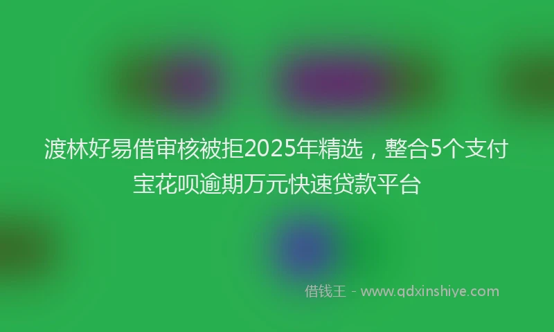 渡林好易借审核被拒2025年精选，整合5个支付宝花呗逾期万元快速贷款平台
