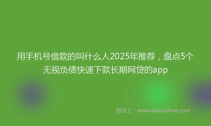 用手机号借款的叫什么人2025年推荐，盘点5个无视负债快速下款长期网贷的app
