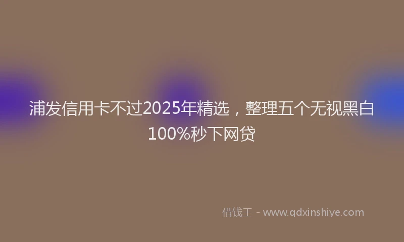 浦发信用卡不过2025年精选，整理五个无视黑白100%秒下网贷