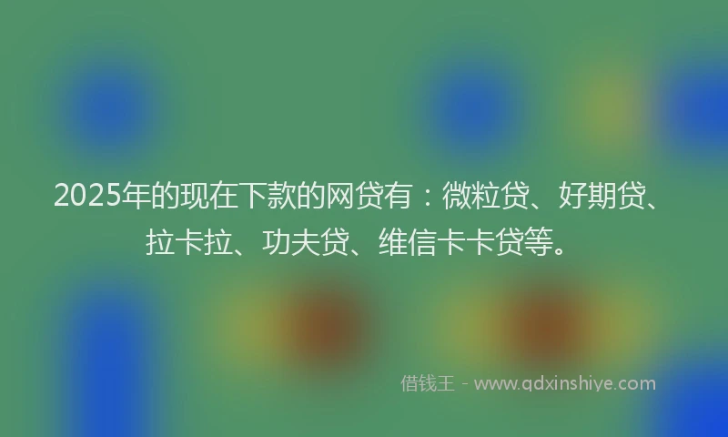2025年的现在下款的网贷有：微粒贷、好期贷、拉卡拉、功夫贷、维信卡卡贷等。