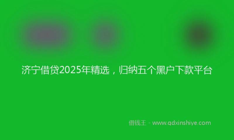济宁借贷2025年精选，归纳五个黑户下款平台