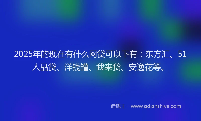 2025年的现在有什么网贷可以下有：东方汇、51人品贷、洋钱罐、我来贷、安逸花等。