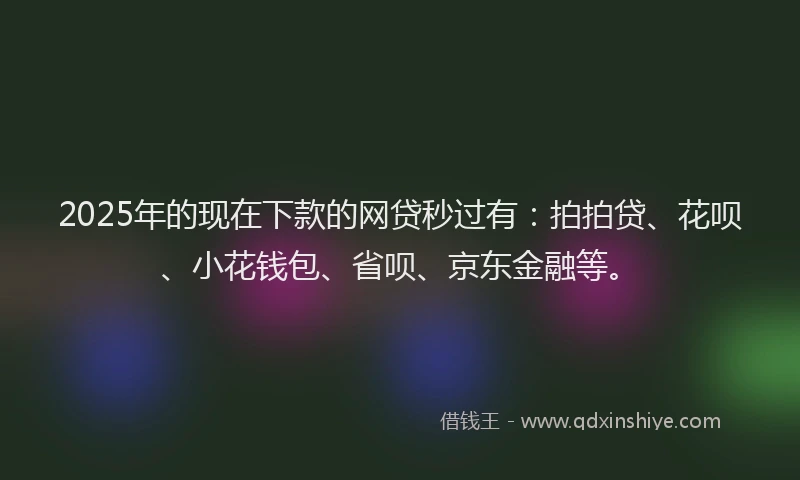 2025年的现在下款的网贷秒过有：拍拍贷、花呗、小花钱包、省呗、京东金融等。