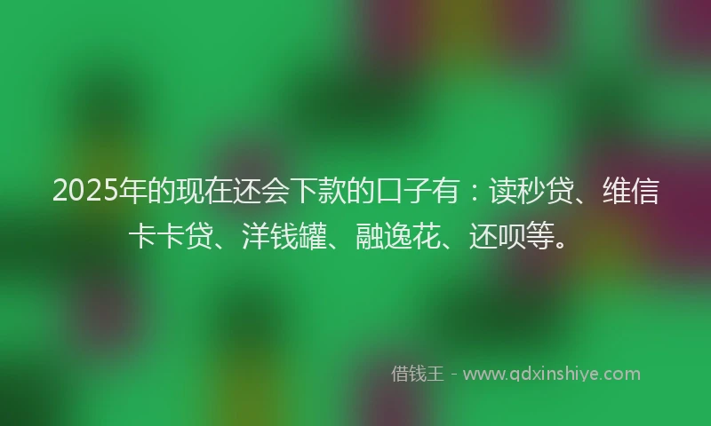 2025年的现在还会下款的口子有：读秒贷、维信卡卡贷、洋钱罐、融逸花、还呗等。