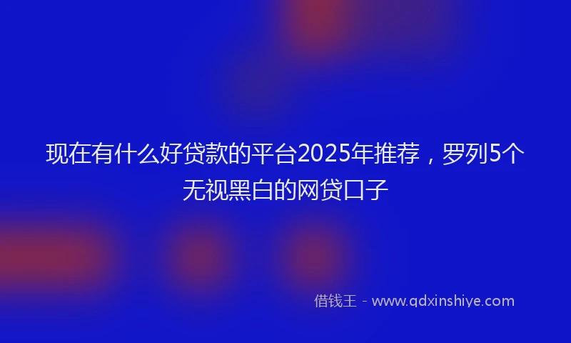 现在有什么好贷款的平台2025年推荐，罗列5个无视黑白的网贷口子