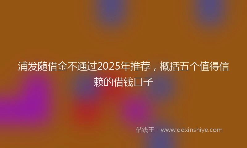 浦发随借金不通过2025年推荐，概括五个值得信赖的借钱口子