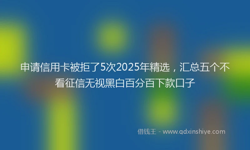 申请信用卡被拒了5次2025年精选，汇总五个不看征信无视黑白百分百下款口子