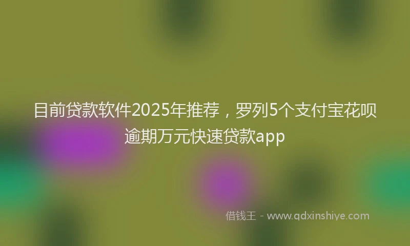 目前贷款软件2025年推荐，罗列5个支付宝花呗逾期万元快速贷款app