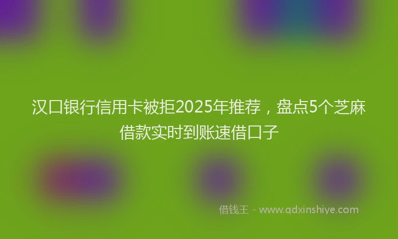 汉口银行信用卡被拒2025年推荐，盘点5个芝麻借款实时到账速借口子