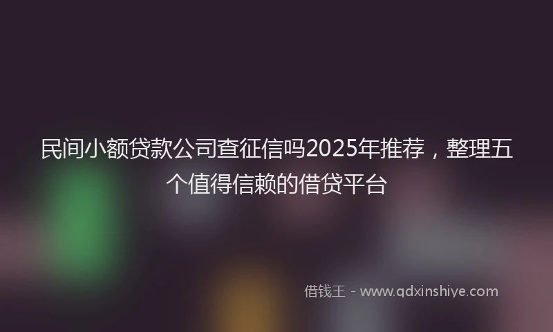 民间小额贷款公司查征信吗2025年推荐，整理五个值得信赖的借贷平台