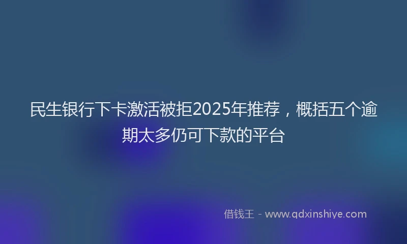 民生银行下卡激活被拒2025年推荐，概括五个逾期太多仍可下款的平台