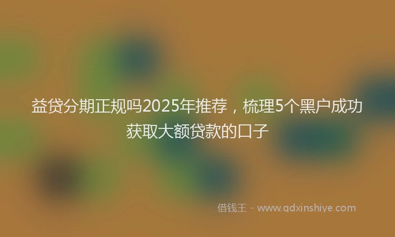 益贷分期正规吗2025年推荐，梳理5个黑户成功获取大额贷款的口子