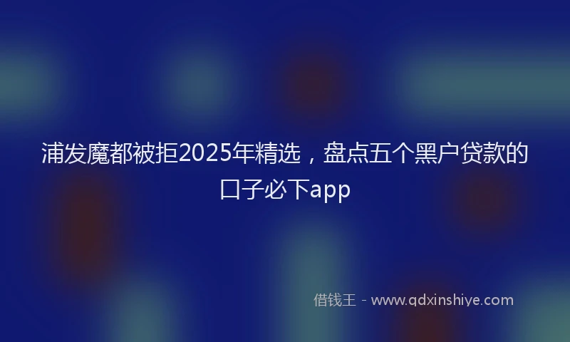 浦发魔都被拒2025年精选，盘点五个黑户贷款的口子必下app