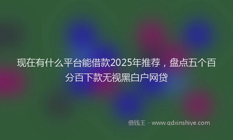 现在有什么平台能借款2025年推荐，盘点五个百分百下款无视黑白户网贷