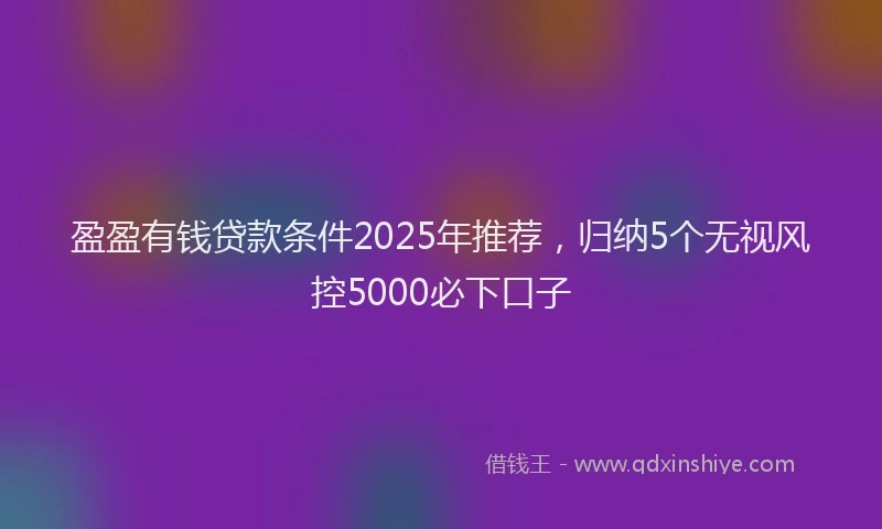 盈盈有钱贷款条件2025年推荐，归纳5个无视风控5000必下口子
