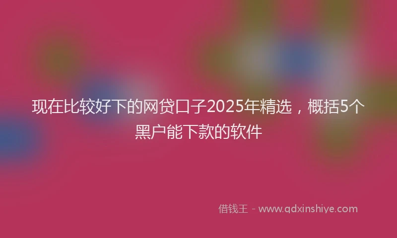 现在比较好下的网贷口子2025年精选，概括5个黑户能下款的软件