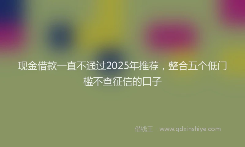 现金借款一直不通过2025年推荐，整合五个低门槛不查征信的口子