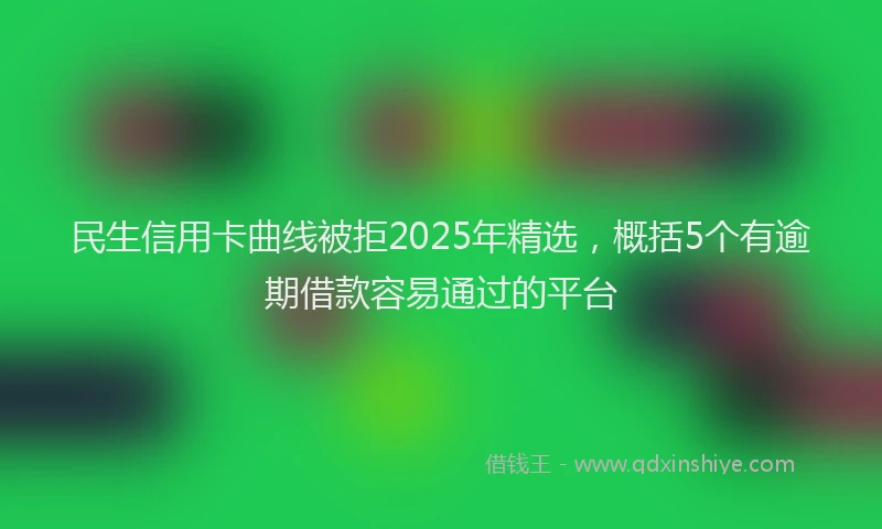 民生信用卡曲线被拒2025年精选，概括5个有逾期借款容易通过的平台