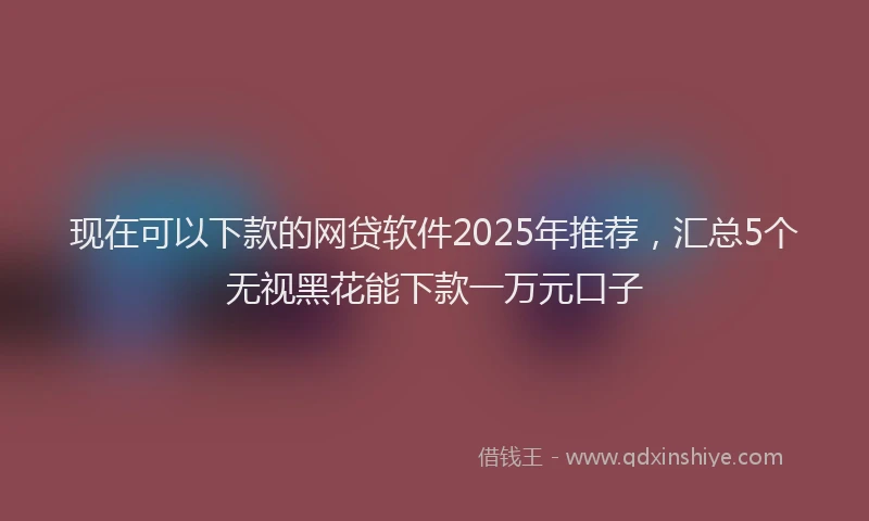 现在可以下款的网贷软件2025年推荐，汇总5个无视黑花能下款一万元口子