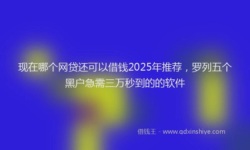 现在哪个网贷还可以借钱2025年推荐，罗列五个黑户急需三万秒到的的软件