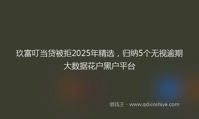玖富叮当贷被拒2025年精选，归纳5个无视逾期大数据花户黑户平台