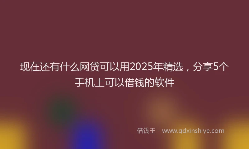 现在还有什么网贷可以用2025年精选，分享5个手机上可以借钱的软件