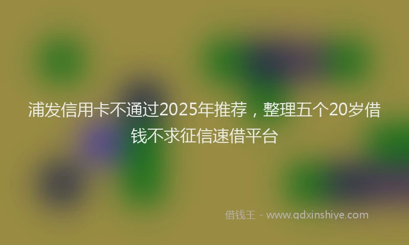 浦发信用卡不通过2025年推荐，整理五个20岁借钱不求征信速借平台