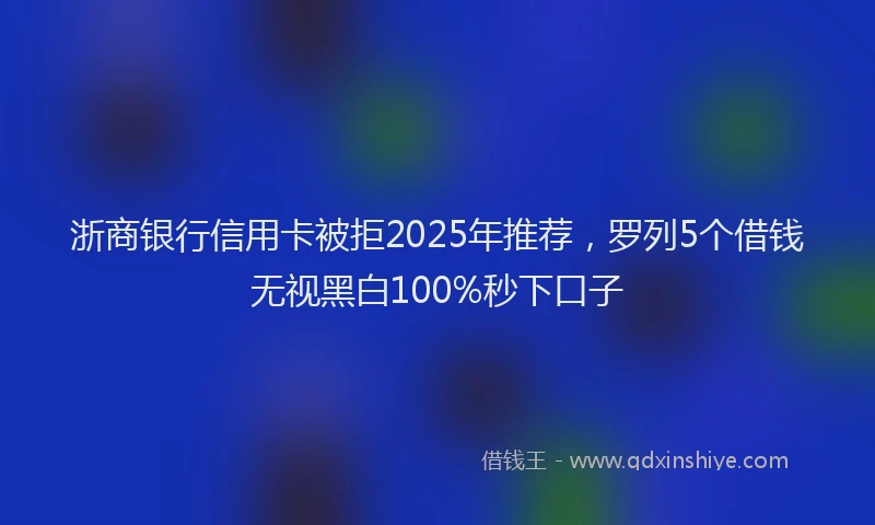 浙商银行信用卡被拒2025年推荐，罗列5个借钱无视黑白100%秒下口子