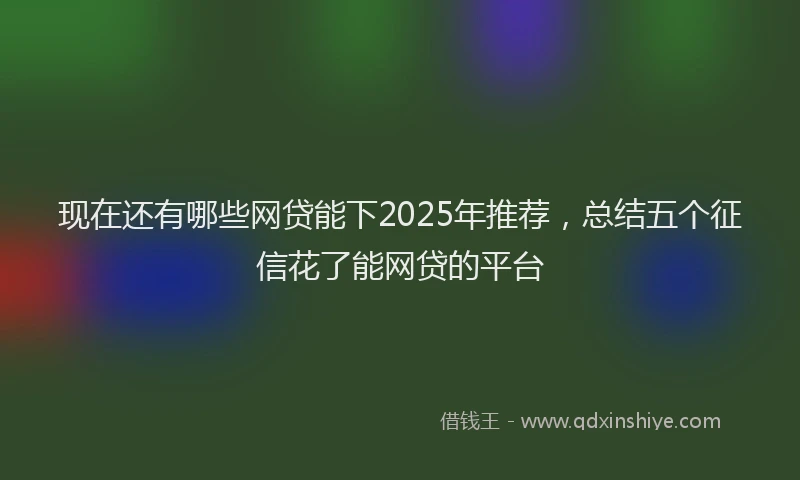 现在还有哪些网贷能下2025年推荐，总结五个征信花了能网贷的平台