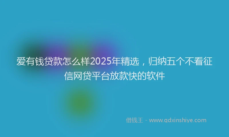 爱有钱贷款怎么样2025年精选，归纳五个不看征信网贷平台放款快的软件