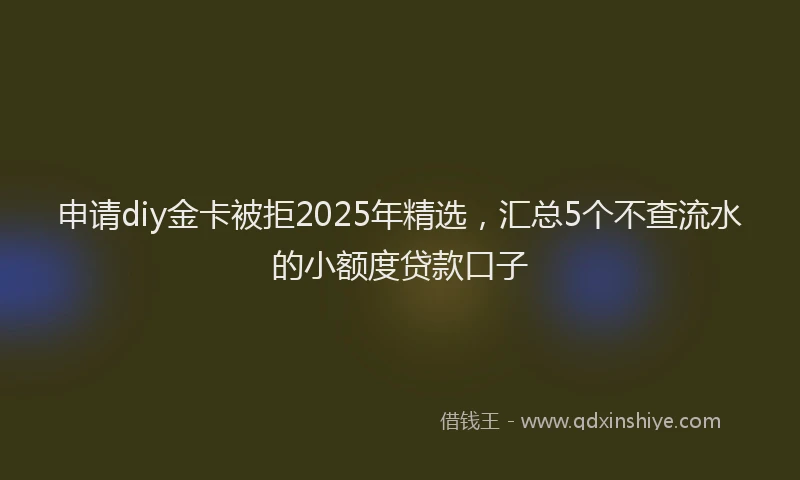 申请diy金卡被拒2025年精选，汇总5个不查流水的小额度贷款口子
