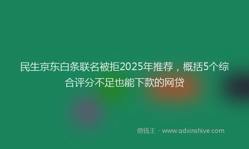 民生京东白条联名被拒2025年推荐，概括5个综合评分不足也能下款的网贷