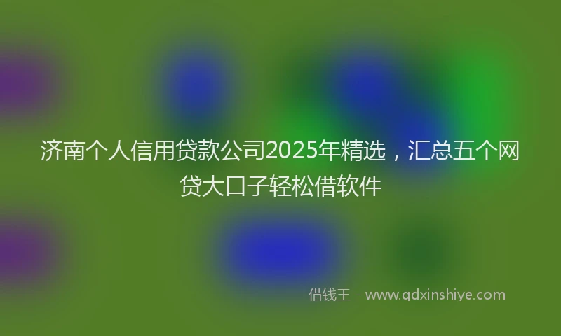 济南个人信用贷款公司2025年精选，汇总五个网贷大口子轻松借软件