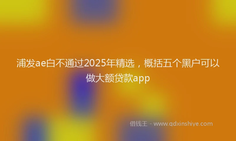浦发ae白不通过2025年精选，概括五个黑户可以做大额贷款app