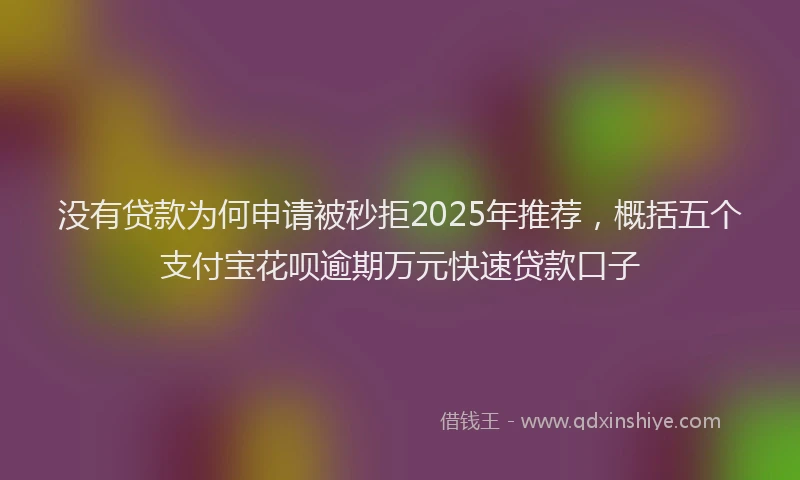 没有贷款为何申请被秒拒2025年推荐，概括五个支付宝花呗逾期万元快速贷款口子