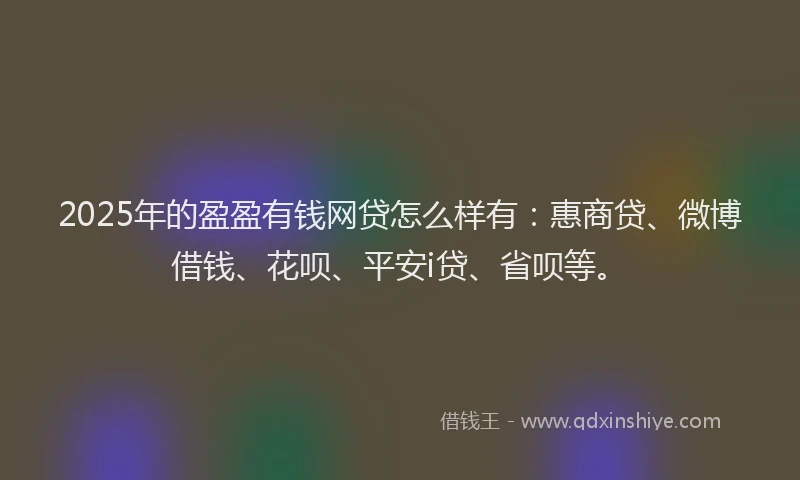 2025年的盈盈有钱网贷怎么样有：惠商贷、微博借钱、花呗、平安i贷、省呗等。