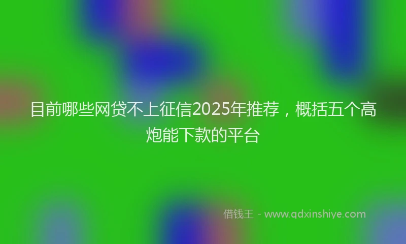 目前哪些网贷不上征信2025年推荐，概括五个高炮能下款的平台