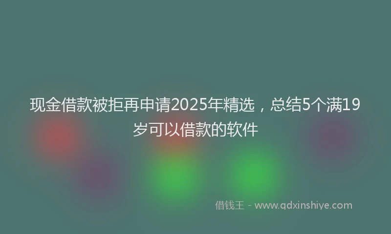 现金借款被拒再申请2025年精选，总结5个满19岁可以借款的软件