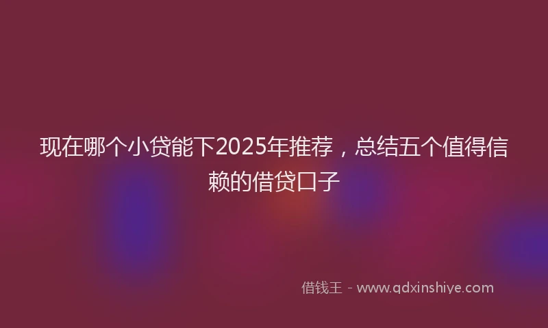 现在哪个小贷能下2025年推荐，总结五个值得信赖的借贷口子