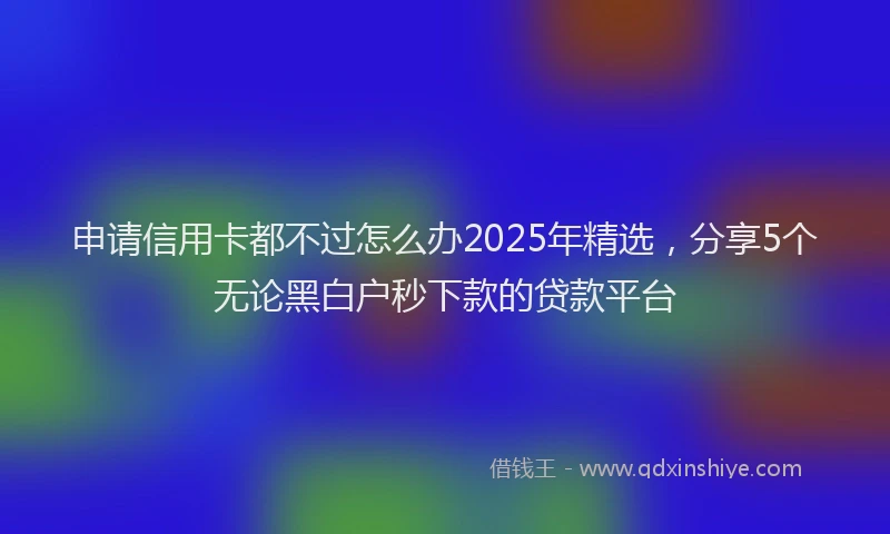 申请信用卡都不过怎么办2025年精选，分享5个无论黑白户秒下款的贷款平台