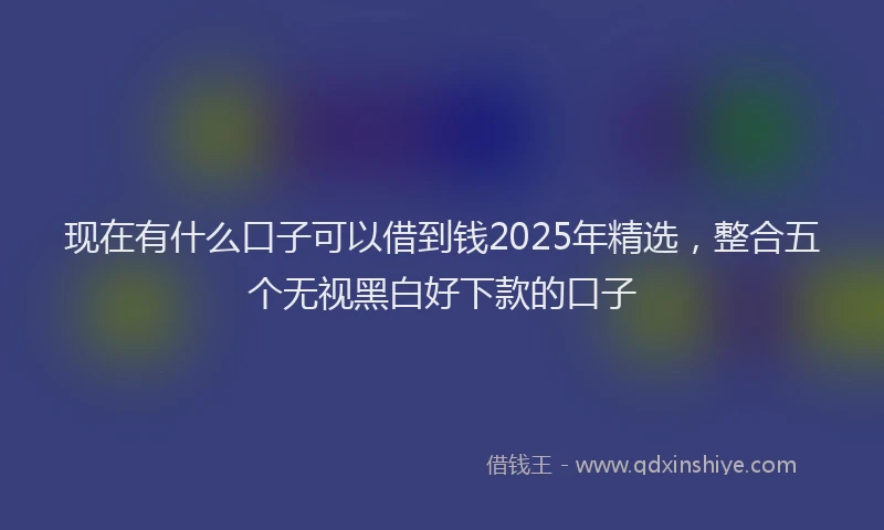现在有什么口子可以借到钱2025年精选，整合五个无视黑白好下款的口子