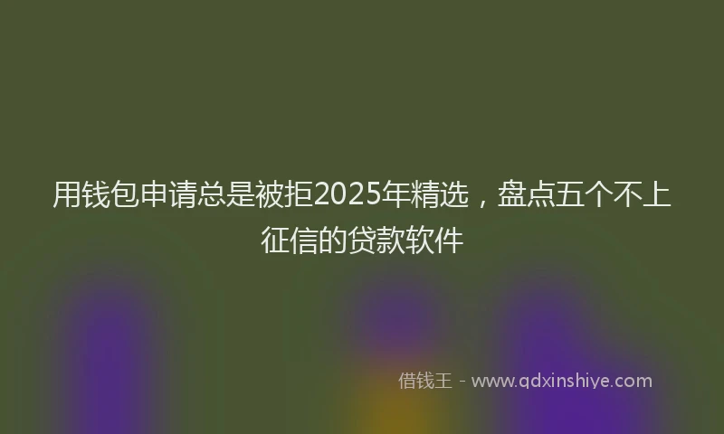 用钱包申请总是被拒2025年精选，盘点五个不上征信的贷款软件