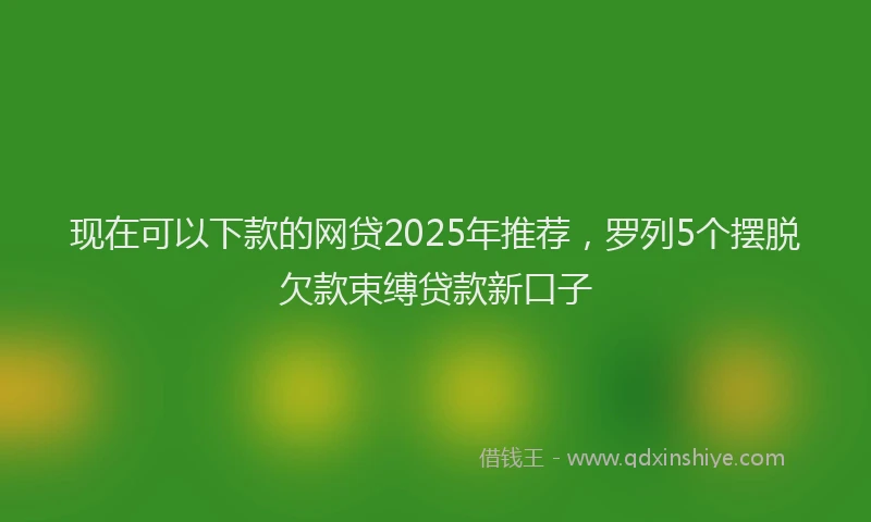 现在可以下款的网贷2025年推荐，罗列5个摆脱欠款束缚贷款新口子