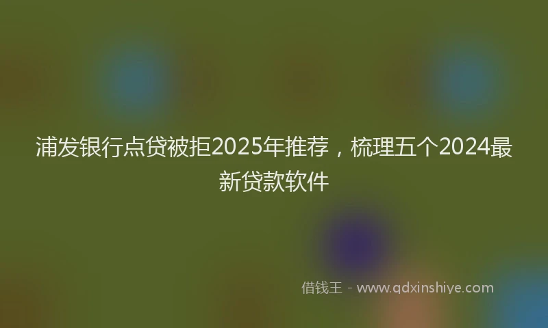 浦发银行点贷被拒2025年推荐，梳理五个2024最新贷款软件