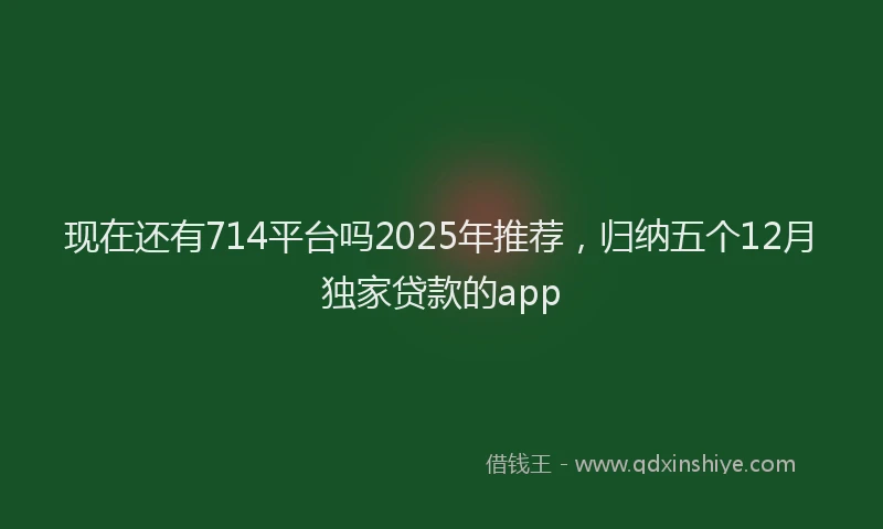 现在还有714平台吗2025年推荐，归纳五个12月独家贷款的app