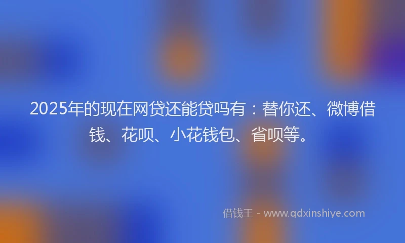 2025年的现在网贷还能贷吗有：替你还、微博借钱、花呗、小花钱包、省呗等。